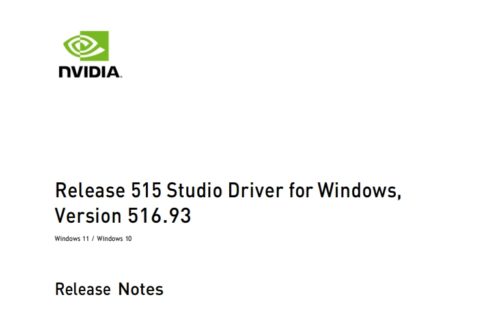 NVIDIA显卡驱动516.93发布！